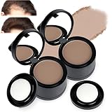 LETTERASHQP Haaransatz Puder Ansatzpuder Hellbraun Haar Concealer zur Haarverdichtung Haar Concealer mit Spiegel Schwamm Ansatzpuder für Auffüllen von Dünnem Werdendem Haare für Frauen und Männer