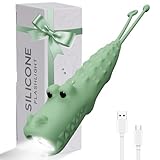 LOVERUIS Wiederaufladbare Taschenlampen, cooles Krokodil, dimmbar, Silikon, Blitzlicht mit Schlüsselanhänger, Camping, Geburtstagsgeschenk (Krokodil)