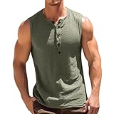 Ärmelloses Herren-T-Shirt, Sportweste, Fitnessstudio, Tank-Top, modisch, lässig, übergroß, einfarbig, Knopf, Sportweste, AG, S