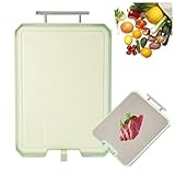 Schneidbrett Edelstahl Doppelseitiges 4 in 1 Schneidebrett, Metall Schneidebrett für Die Küche Im Freien Camping Wandern Schneidbrett Edelstahl