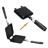 Waffeleisen aus Gusseisen, Waffle Mini Waffeleisen Panini Hot Sandwich Maker Pan Antihaft Doppelseitige Bratpfanne Home Küche Frühstücksmaschine