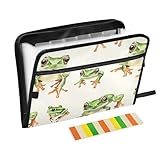 Green Frog Fächermappe, A4-Größe, Taschen-Ordner mit Reißverschluss, Organizer mit Etikett, tragbarer Aktenordner für Krankenpflege, Schule
