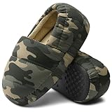 FUPPIA Hausschuhe für Jungen, rutschfest, für drinnen und draußen, elastisch, geschlossene Ferse, Hausschuhe für Kleinkinder, kleine/große Kinder, grau, 31/32 EU