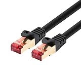 BIGtec LAN Kabel 20m Netzwerkkabel Premium Patchkabel RJ45 Stecker Gigabit Ethernet schwarz doppelt geschirmt vergoldet Netzwerk kompatibel zu CAT 6 CAT 6a CAT 7 CAT 8