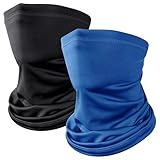 Kiiwah 2 Stück Multifunktionstuch Schlauchschal, Winddicht Bandanas Elastisch Sonnenschutz Loop Schal Neckwarmer Herren Halstuch für Winter Thermal Outdoor Radsport Ski Motorrad Laufen