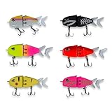 MSIZNX Angelköder Set für Hecht Zander Barsch - 6 Stück Kunstköder Wobbler Swimbait & Glide Bait - Raubfisch Köder Set mit realistischer Gleitaktion - Hechtköder & Barschköder für Fluss und See