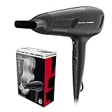 Rowenta x Karl Lagerfeld CV581L Studio Dry Haartrockner, energiesparende Effiwatt-Technologie, 6 Geschwindigkeits-/Temperaturstufen, Thermo Control, Konzentrator, Kaltluftstufe, Schwarz/Rot