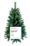 RS Trade 1101 Colorado-Mix 120 cm Weihnachtsbaum PVC künstlich (Ø ca. 76 cm) mit 446 Spitzen - Schnellaufbau Klappsystem, schwer entflammbar, unechter Tannenbaum inkl. Metallständer