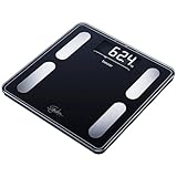 Beurer BF 405 Diagnosewaage, präzise Körperanalyse für bis zu 8 Personen, Messung von Körperfett, mit beleuchtetem XL- Display, Tragkraft bis 200 kg, inklusive App-Anbindung