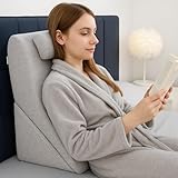 Kalicou Lesekissen – Rückenkissen, verstellbare Kopfstütze, Memory-Schaum, abnehmbarer Bezug, atmungsaktiv & rutschfest, Griff – dreieckig für Rücken, Hals & Beine – 60 x 50 x 30 cm