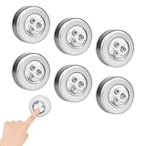 KARELLS Nachtlicht mit Bewegungsmelder,LED Nachtlicht,6 Stück Weiß Nachtlicht Batterie,LED Schrankbeleuchtung mit Haftend,Treppenlicht für Flur,Auto ON/Off,Küche & Schrank,Kinderzimmer