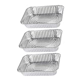 TOYANDONA 3 Stück BBQ Aluschalen aus Aluminiumfolie mit Deckel Einweg grillpfannen Hitzebeständig für Backofen Grill Party Takeaway Lebensmittelbehälter zum Backen und Aufbewahren