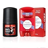 Deo Stick für Männer Damen Kinder & Teens 50g + Deoroller für Männer 50ml, Deostick Deo Roll-On Deodorant Antitranspirant, 48H Frische, langanhaltender Duft in Parfümqualität, 0% Aluminiumsalze