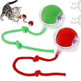 BOBASH 2 Stück Interaktives Katzenspielzeug Ball Katzenball Spielzeug Elektrisch 360° Rolling Ball Hund Hundespielzeug mit USB für Katzen Hunde