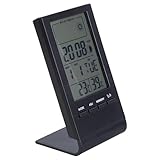 KEXIAO Thermometer Hygrometer Desktop Digital Display Temperatur Luftfeuchtigkeit Messgerät mit Zeitwecker für Zuhause Babyzimmer