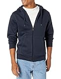 Amazon Essentials Herren Fleece-Kapuzenpulli mit durchgehendem Reißverschluss (erhältlich in den Größen Big & Tall), Marineblau, L