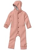 disana WALK-OVERALL, 100% Bio-Merinowolle GOTS, IVN Best | mit Umklappbündchen | Newborn Baby Kleinkind Kind Unisex | Made in Germany | Rosé Gr. 74-80