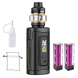 E Zigarette Starterset, Smok 230W MORPH 3 KIT mit 5 ml T-Luft Untertank und 2 * wiederaufladbaren Batterien,Leck-Proof Shisha Starter Set, Ohne E-Liquid, Ohne Nikotin (Schwarz)