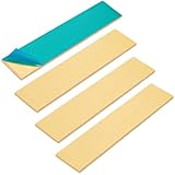 OLYCRAFT 4 Stück Messingblech 100x20mm Goldmessingblech 3mm Dick Rechteckig Rohmessingblech Material Rechteckiges Metall Messingblech Blankes Metallblech Für Metallstanzmodelle