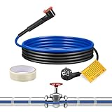 Rohrheizkabel für Rohrfrostschutz,Ci-Fotto 1M Selbstregulierendes Enteisungs-Heizkabel mit Eingebautem Thermostat zum Schutz von Wasserrohren,Metall-/Kunststoffhausrohren,Dachrinnen(15W/M)