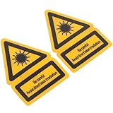 MAGICLULU 2stücke Sicherheitsaufkleber Laserwarnung Warnschilder Für Fabriklaser Sicherheitszeichen Zur Gefahrenprävention Vorsichtsaufkleber Für Arbeitsplätze