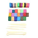 Polymer-Ton-Werkzeug-Set, 32 Farben, Ofen-Back-Ton-Set mit 5 Modellierwerkzeugen, DIY-Soft-Craft-Modellierset für Erwachsene, Künstler, kein PVC-Material