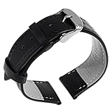 Styquenzer Uhrenarmband 22mm Leder Schwarz Uhrenarmbänder für Herren PU Watch Strap Klassiker Armband für Uhr Ersatz Lederarmband Uhr Uhrband mit Edelstahl Schnalle 22mm Armband für Männer und Frauen
