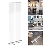 Bodenstehender Hustenschutz-Trennwand, tragbare Trennwand, Bildschirmtrennwand, durchsichtige Rollup-Banner zum Aufziehen, Aluminium-Rollup-Banner, durchsichtige Rollup-Banner-Bildschirme