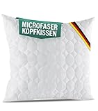 KNERST® Kissen 80x80 cm - Mikrofaser Kopfkissen kuschelweicher Faserfüllung– waschbar bis 60°C - Kissen Allergiker geeignet - Ökotex 100 Zertifiziert - Schlafkissen temperaturausgleichend