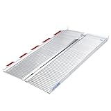 LIEKUMM Klappbare Rollstuhlrampe, Rollstuhlrampe für Treppen, 121 x 71,5cm, 300kg Kapazität, Klappbar Rollstuhlrampe für Zuhause, Stufen, Türen, klappbare Aluminium schwellenrampen für Rollstühle