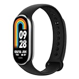 Xiaomi Mi Smart Band 8 Aktivitäts-Armband, AMOLED-Display, Herzfrequenzüberwachung, 190 mAh, 150 + Sportmodi, bis zu 16 Tage Akkulaufzeit, Schwarz