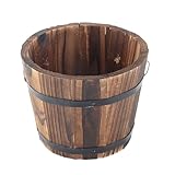 Verdant Touch Pflanzkübel Holz, solide Blumentöpfe für draußen Garten, tragbarer dekorative Pflanzkübel für draußen, nachhaltige Blumentöpfe Balkon Outdoor Holz-Blumen-Eimer für Zuhause