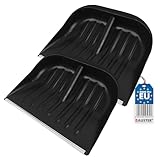 BAUSTER® 2X Schneeschaufel 38x47,5 cm Aluminiumkant, Kunststoff Blatt Schneeschieber ohne Stiel Schiebekante Schaufel Robust Widerstandsfähig Große Schaufel für Sägemehl Aluprofil