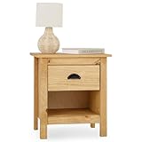 IDIMEX Nachttisch Tilly mit Schublade, gebeizt/gewachst - Kiefer Massivholz, Nachtschrank im Landhausstil mit offenem Fach, Beistelltsich, Nachtkästchen aus Naturholz