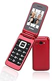 OLYMPIA Luna rot Mobiltelefon für Senioren, Altersgerechtes Klapphandy mit Tasten