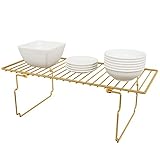 Topstock Ablage-Gestell stapelbar Regal Aufbewahrung für Küche Bad Schlafzimmer Kleiderschrank Organizer edel modern 42 x 19 x 15 cm (Gold)