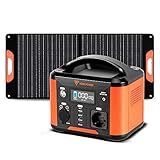 YOSE POWER Portable Power Station 388Wh/300W mit DC/AC Wechselrichter, 108000mAh Backup Lithium Batterie Solargenerator mit 100W Solarpanel für Outdoor Picknick Angeln Reise Party Camping