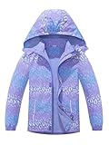SERENYOU Mädchen Übergangsjacke Gefütterte Regenjacke Kinder Winddicht Warme Matschjacke mit Abtrennbare Kapuze DE:134-140 (manufacturers's size: 140) Stil 7