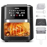 Aigostar Heißluftfritteuse 12L Heißluftofen Backofen, 1700W Mini-Backofen, 7 Zubehör, LED-Display, Dörrautomat, 9 Programme, Vorheizen, Air Fryer Fritteuse ohne Öl XXL Familiengröße