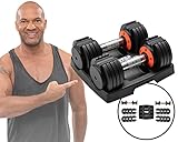 Miweba Sports verstellbare Kurzhantel Set VH300 | 1.4-13.6 Kg - Kurzhanteln für Männer und Frauen - Ergonomischer Griff - Hanteln Set - Dumbbell - inkl. Ablagefläche - Krafttraining (2 x 6.8 Kg)