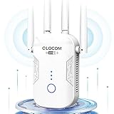 QLOCOM 2024 Neuestes WLAN Verstärker WLAN Repeater 1200Mbit/s, Dualband 5GHz & 2.4GHz WiFi Repeater Unterstützung WPS, WiFi Booster Kompatibel Allen WLAN Geräten