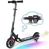 RCB Elektroroller für Kinder 6-12 Jahren, 150W Motor - Max 16Km/h - Bluetooth Lautsprecher - LED-Regenbogenlicht - Faltbarer - LED-Anzeige,E Scooter für Kinder und Jugendliche