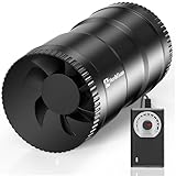 Hon&Guan 100mm Inline-Rohrventilator, 221m³/h Rohrlüfter Regelbar, Abluftventilator mit EU-Stecker, Lüfter für Wintergarten, Gewächshaus, Growzelte, Garage, Küche, Schwarz
