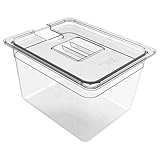 Hitzebeständiger Sous, Vide Lebensmittelbehälter für luftdichte, transparente Aufbewahrungsbox mit Deckel, stabiles Tauchgefäßzubehör für Kochen, Zuhause, Restaurant, Schlafsäle, Wohnungen und Küche