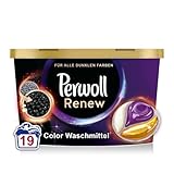 Perwoll Renew Caps Schwarz & Faser Waschmittel (19 Wäschen), sanft reinigende All-in-1 Waschmittel Caps zur Farbauffrischung und Faserglättung bei schwarzer & dunkler Wäsche