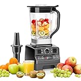 Mixer Smoothie Maker, 2000W Mixer mit 2 l BPA-freier Mixerflasche, 8 einstellbare Geschwindigkeiten 33000 U/min Hochgeschwindigkeits-Eiszerkleinerer für Küche und Zuhause, 4 Presets Mixer Blender