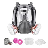 Generisch 6800 Atemschutzmaske Mit Filter, Gasmaske Staubfilter Und Schutzbrille, Staubmaske Für Lackieren, Arbeiten, Schleifen, Feinstaub