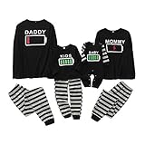 Borlai Familien Pyjamas Set Baumwolle Nachtwäsche Set Weihnachts Familie Passende Pyjama Sets für Mama Papa Kinder Baby