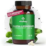 Vitabay R-Alpha Liponsäure 300mg - 120 vegane hochdosierte Kapseln - Bioverfügbar, Laborgeprüft & hergestellt aus hochwertigen Rohstoffen - Antioxidans Alpha Lipoic Acid R Alpha Liponsäure hochdosiert