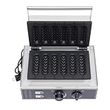 Qussse 1500W Profi Stiel Waffeleisen, Kommerzielles Waffelgerät Waffelautomat für Waffeln am Stiel Waffle Maker Hot Dog Maschine mit Timer für Bäckereien, Restaurants